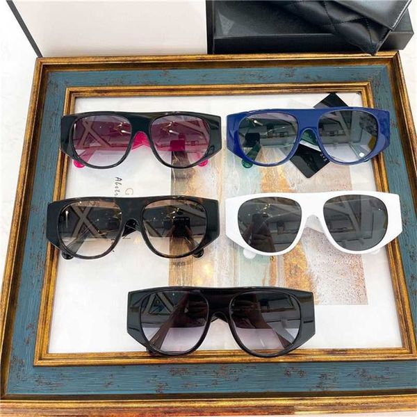 sunglasses 2023 new xiaoxiangjia's new fashion personality rhombus leg star sunglasses ch9001, White;black